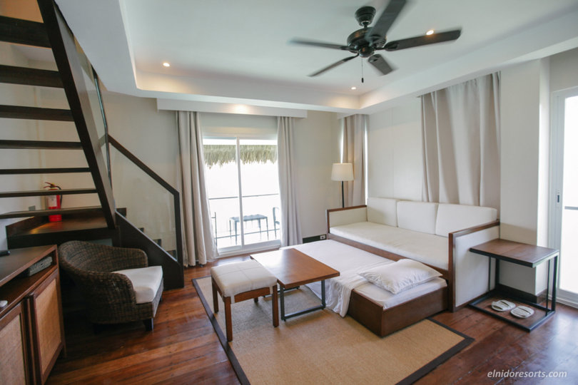 Apulit Island Resort, El Nido Cottage 1002'de Deniz Manzaralı Güzel 5 Yıldızlı Loft Water Cottage