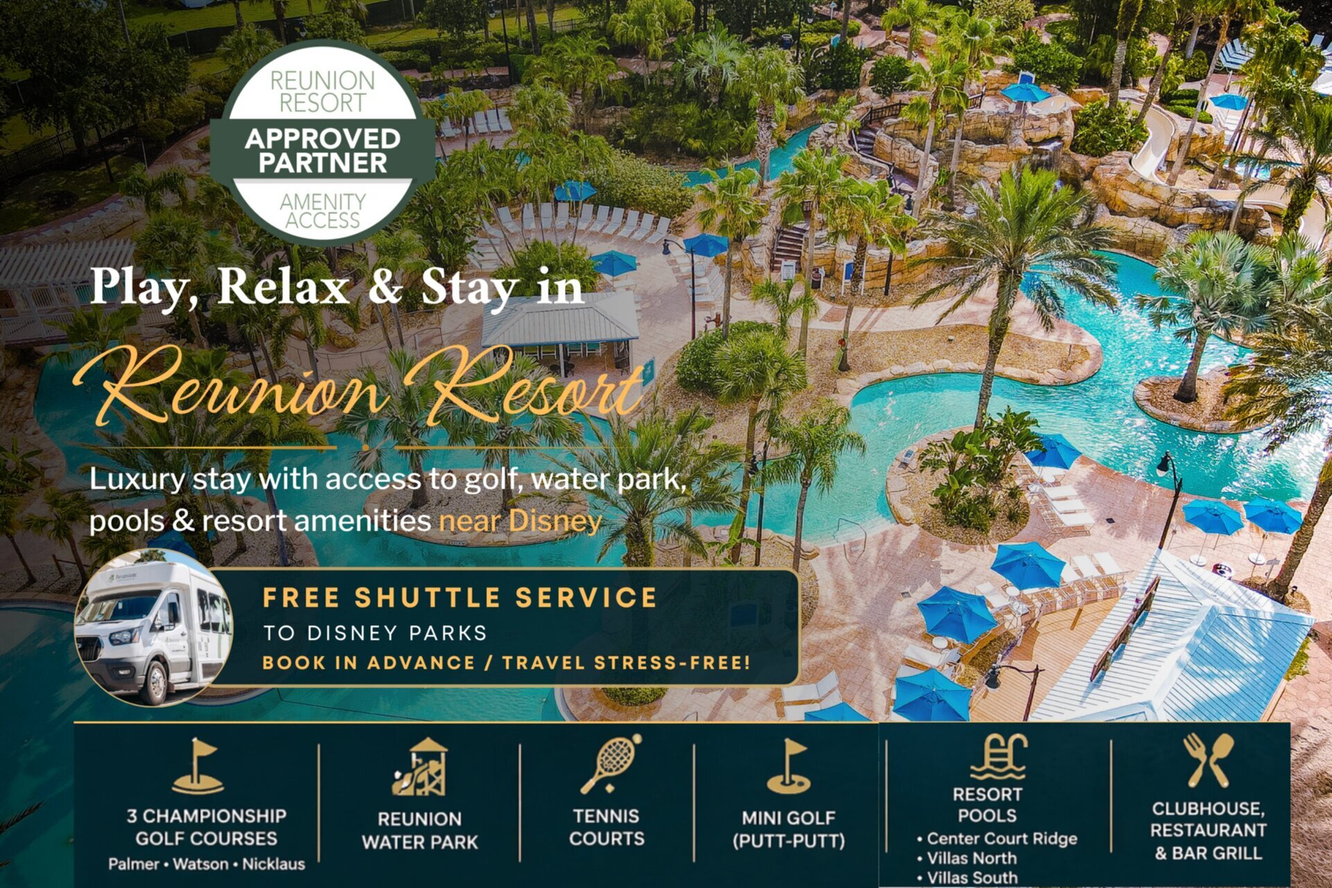 Reunion Resort and Spa'da Özel Havuzlu Lüks Villa, Orlando Villa 5473