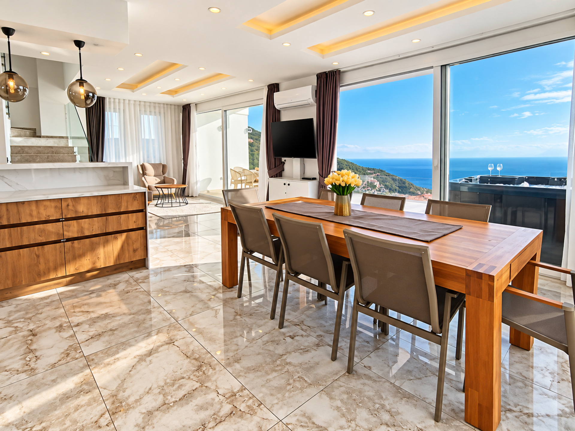 Özel Havuzlu ve Güzel Deniz Manzaralı Villa, Alanya Villa 1004
