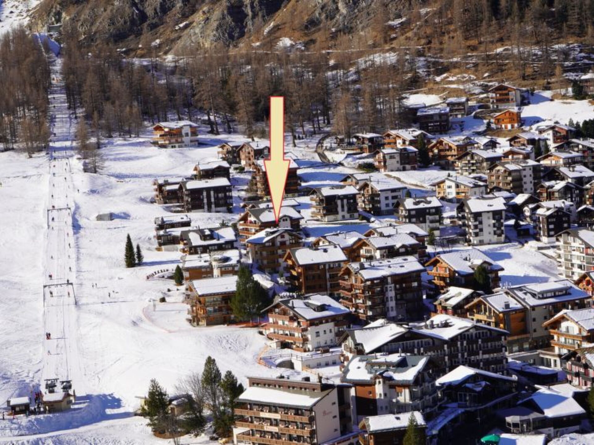 Saas-Fee'de (1268) şirin 2 yatak odalı villa.
