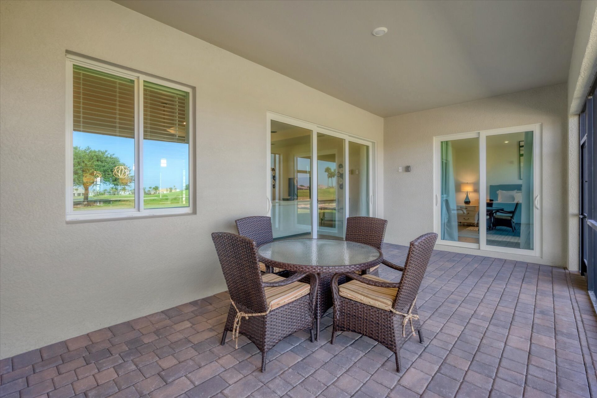 Lanai overlooking golf course and pond.