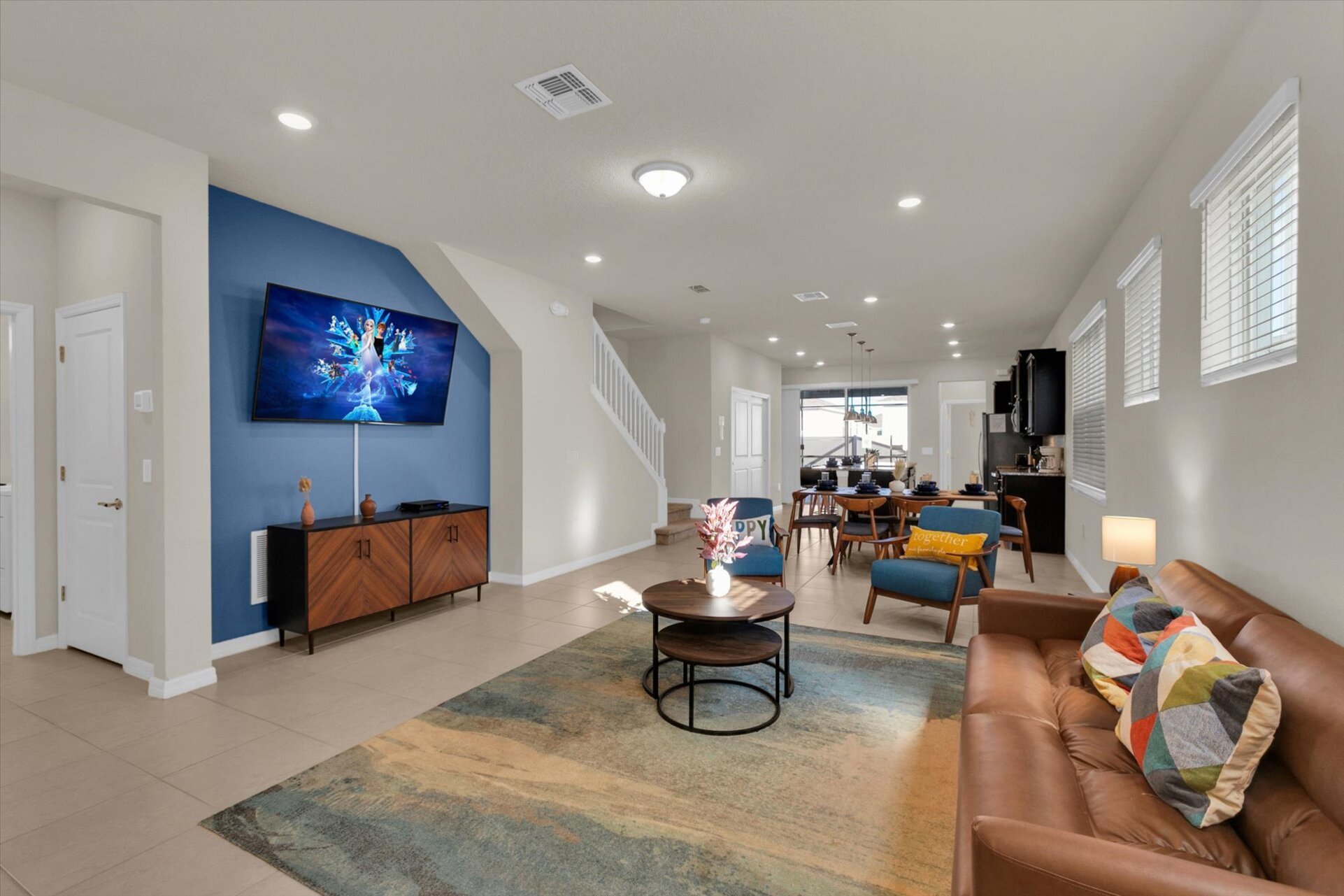Living Room
The sofa folds flat to a twin-size sleeper
65" Smart TV
