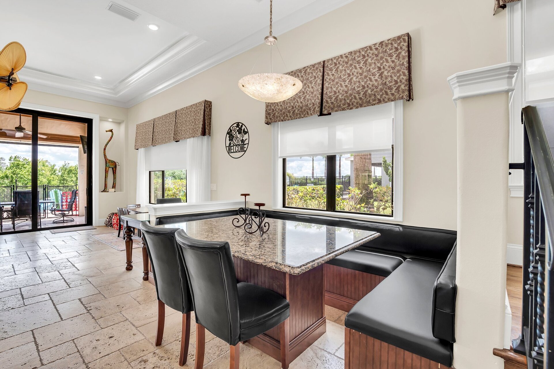 Custom built eat in seating area for you and your family