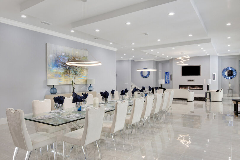 This dining room features seating for 20 people (Fireplace not allowed for guest use)
