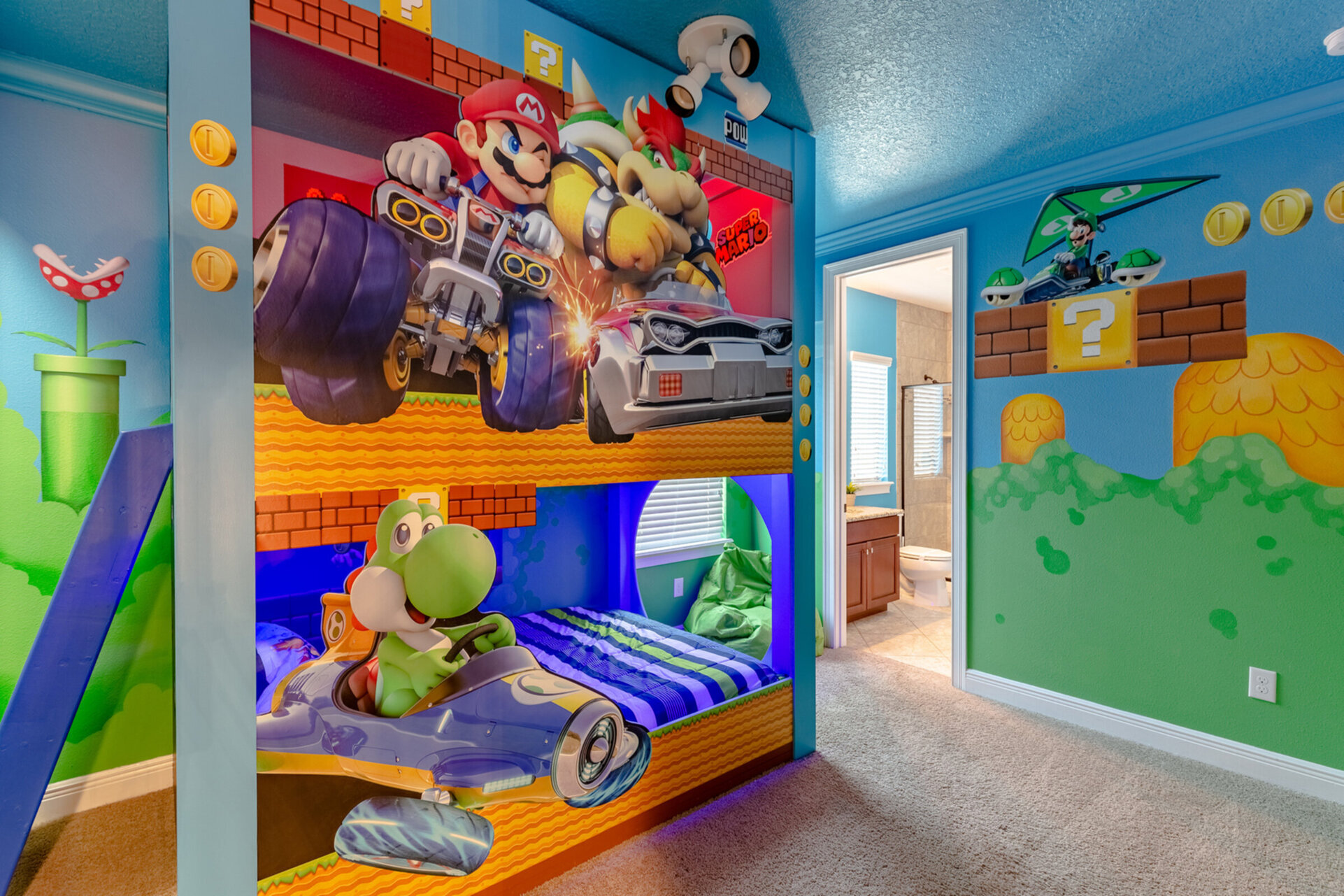 The fun never stops in this incredible kids bedroom inspired by characters from their favorite video game