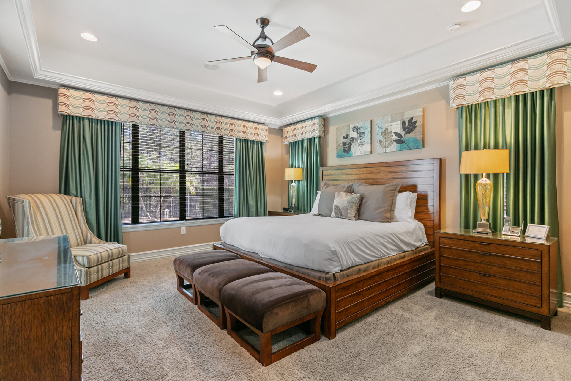 Master Suite 1 is located on the ground floor with a 50-inch TV and DVD Player
