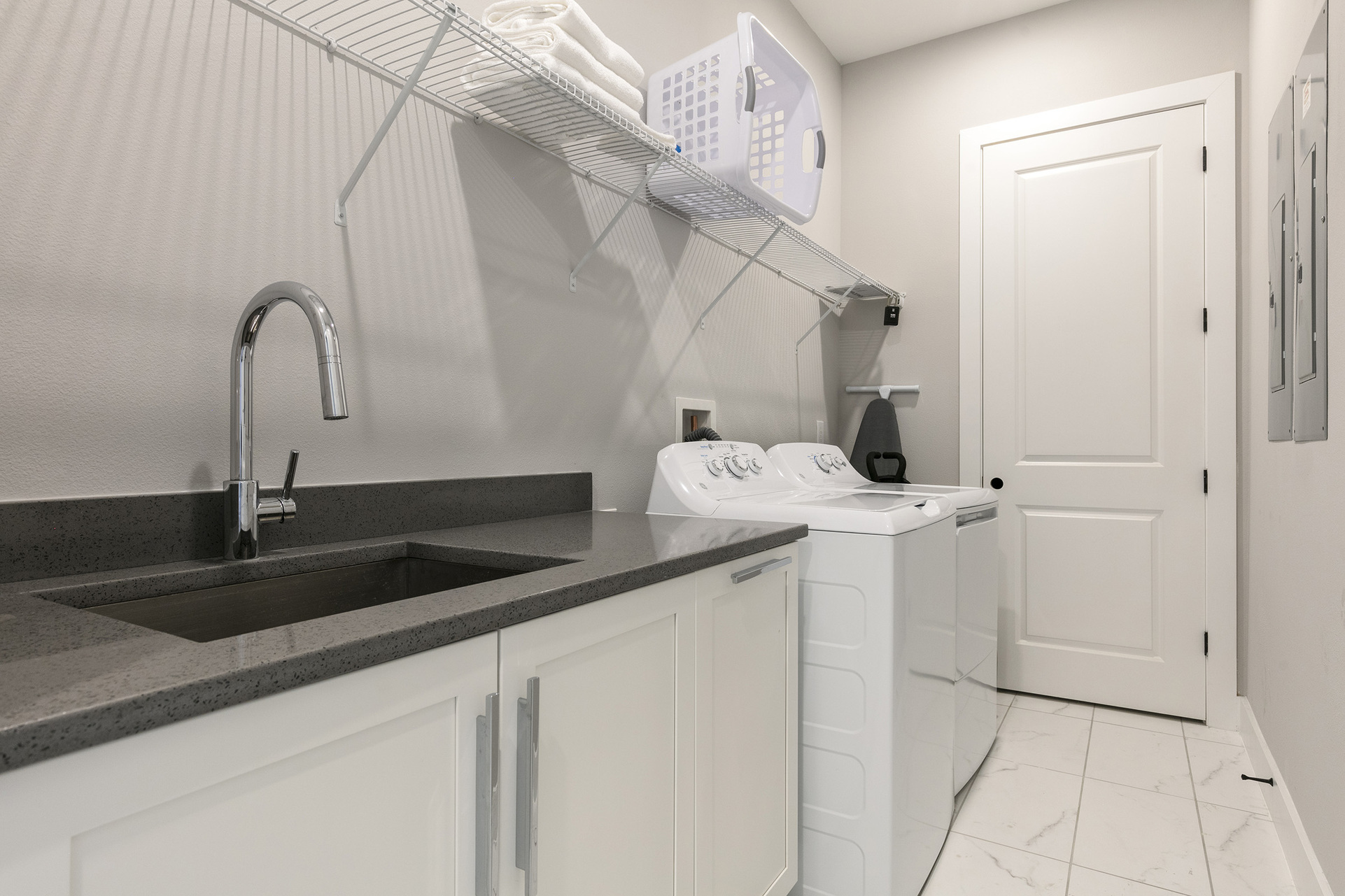 Ground floor laundry room equipped for your convenience