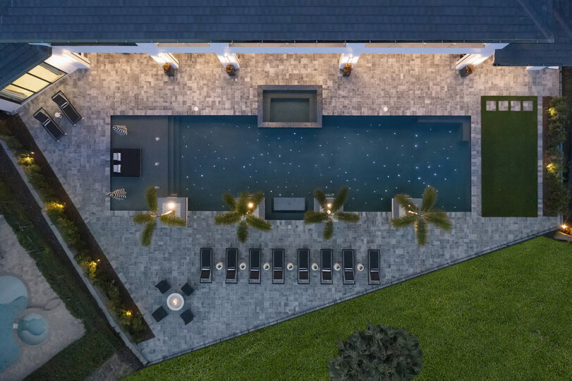 Conclude your night by the pool, gazing up at the stars in the 70-feet long pool has fun pool lights