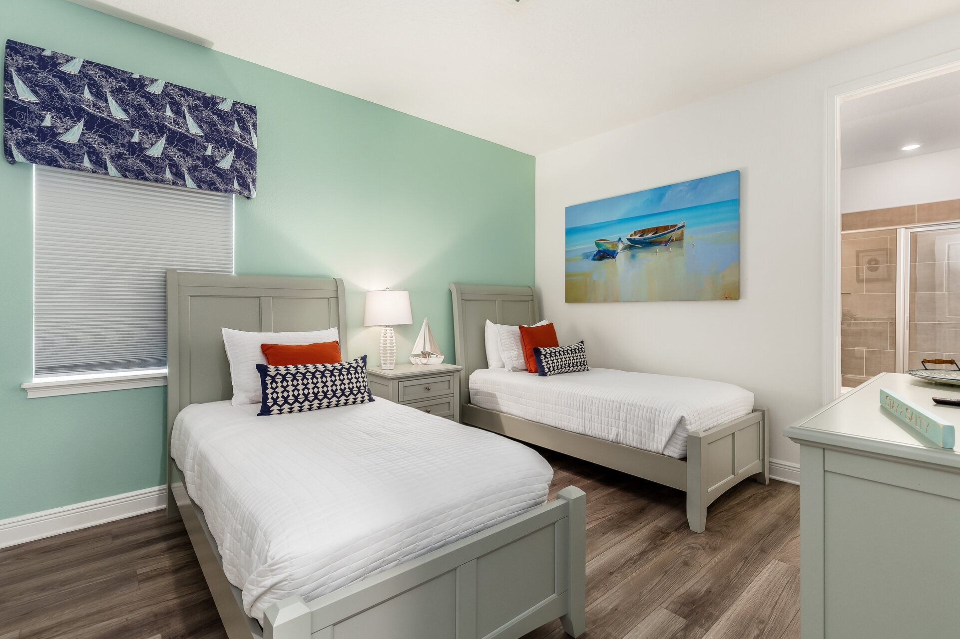 Sleep soundly in this upstairs bedroom