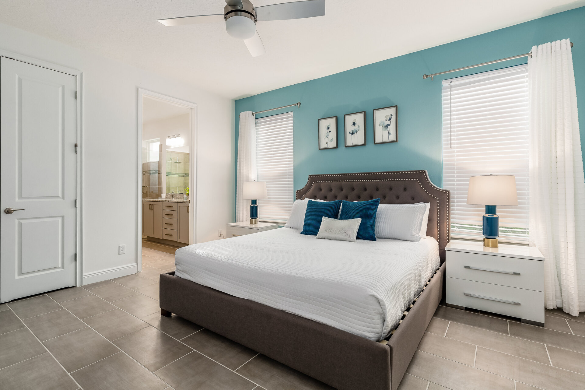 Take a nap in the upstairs bedroom with a king size bed