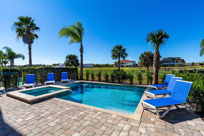 Lounge in the spillover spa or in one of the lounge chairs