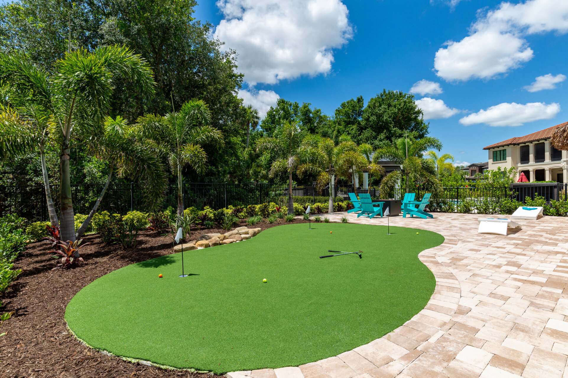 Practice your putting before hitting one of the 3 signature golf courses at Reunion Resort