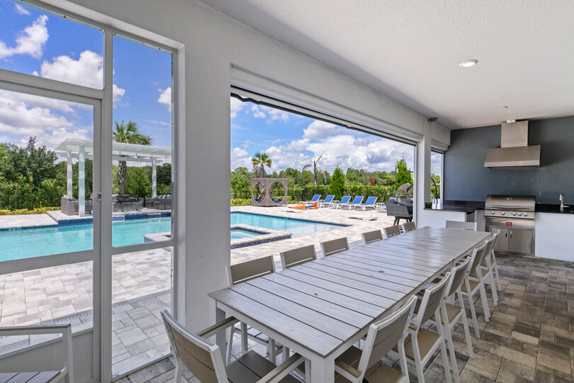 Dine al fresco at the outdoor dining table