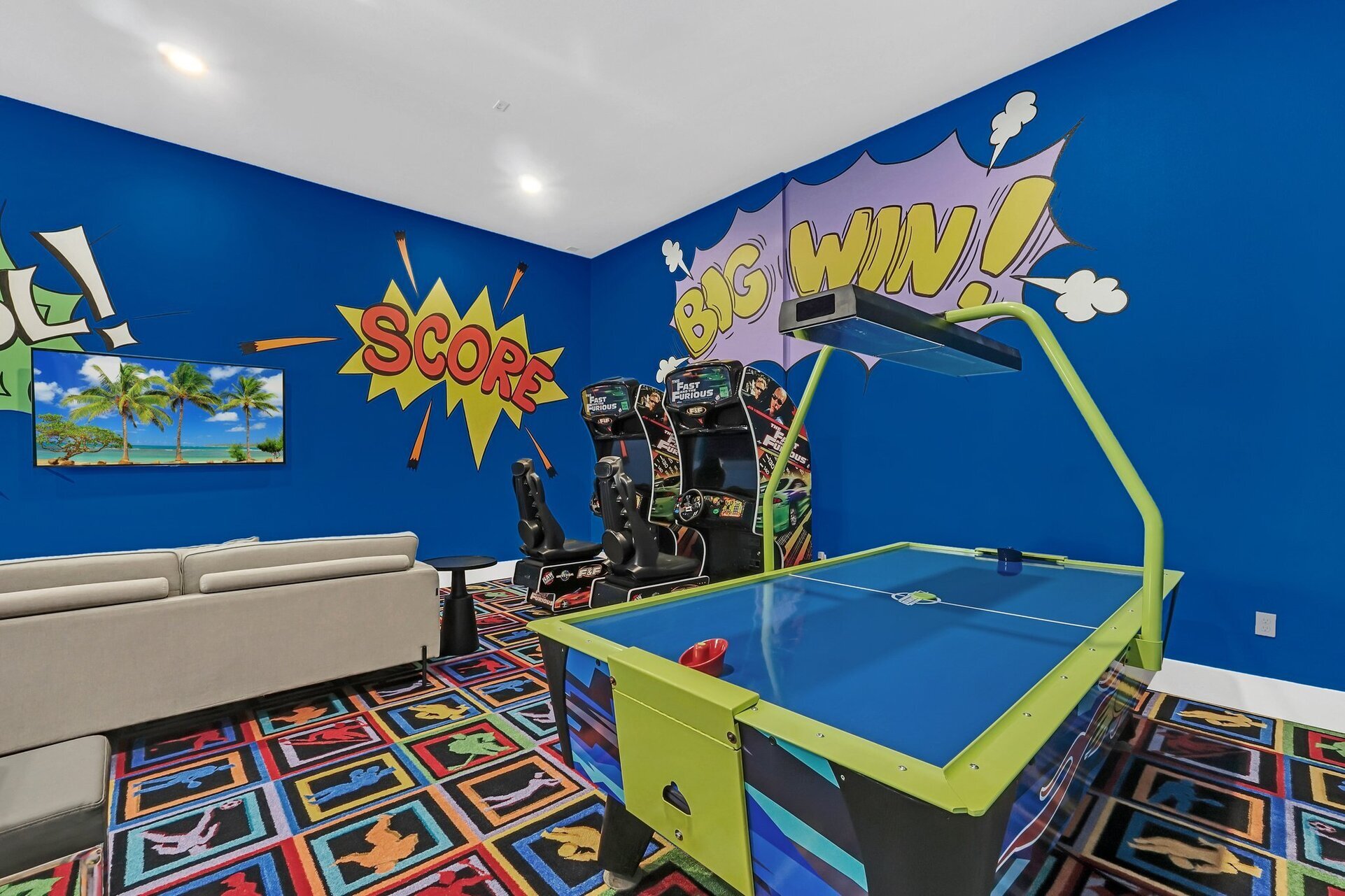 Challenge friends to thrilling rounds of air hockey or take on the excitement of two Fast & Furious sit-down arcade driving games. Get ready for non-stop entertainment