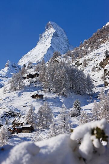 Matterhorn Manzarası ve Alp Zarafeti, Lüks Valais Şale Evi 1407