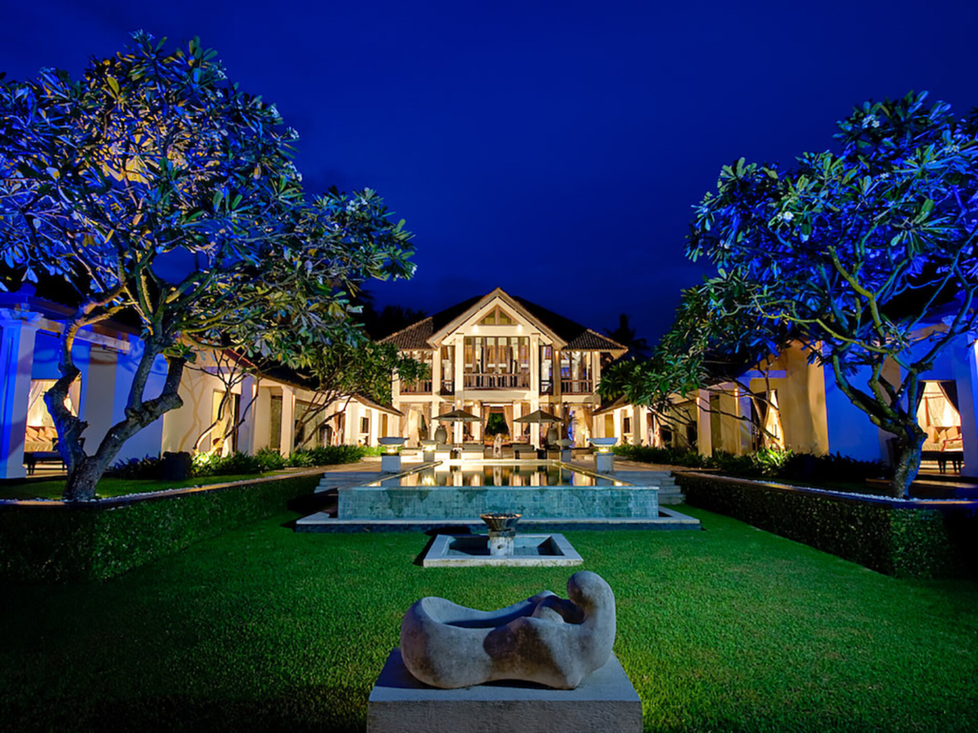 View of villa from lawn