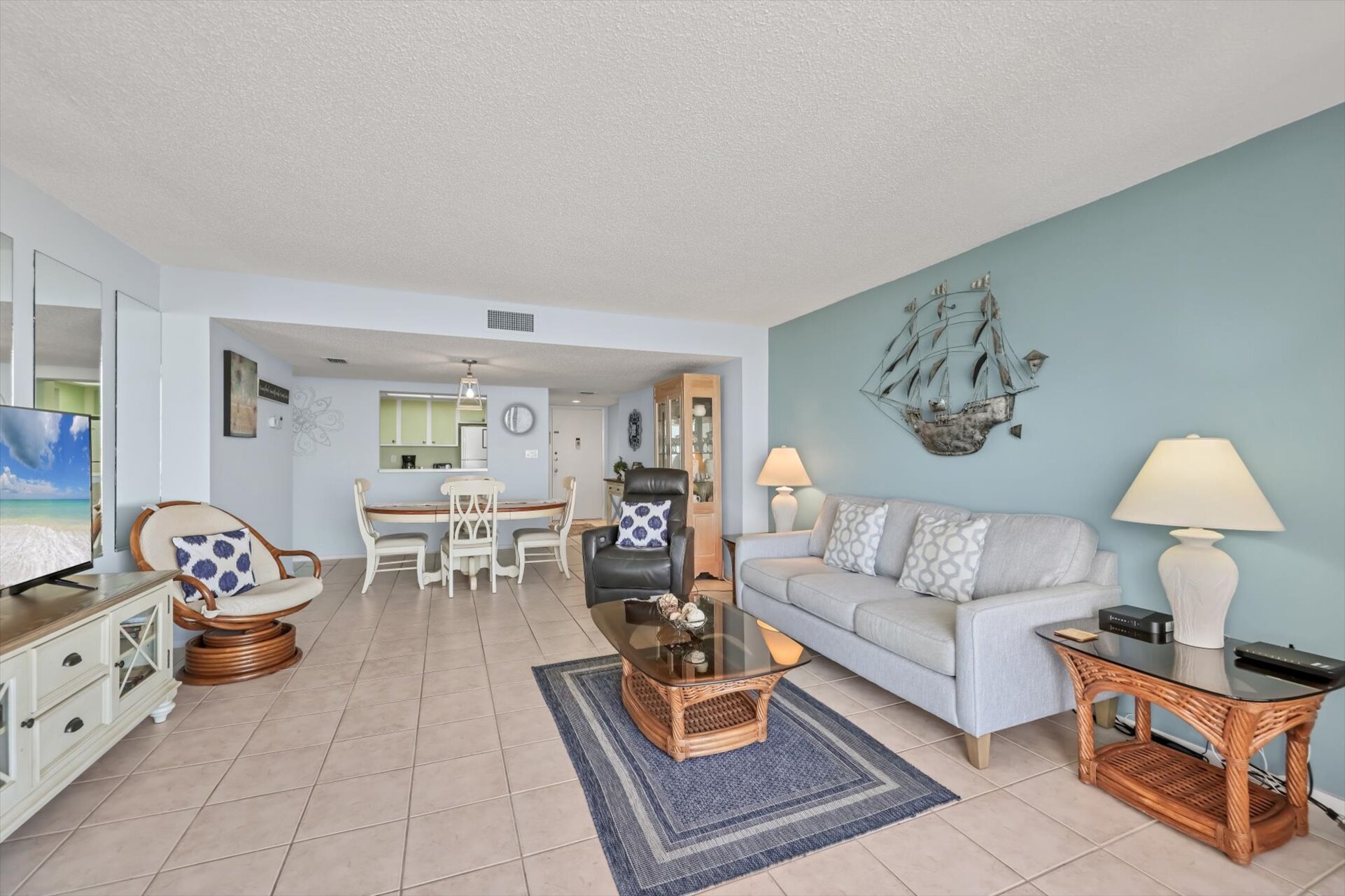 Bright, open living space.