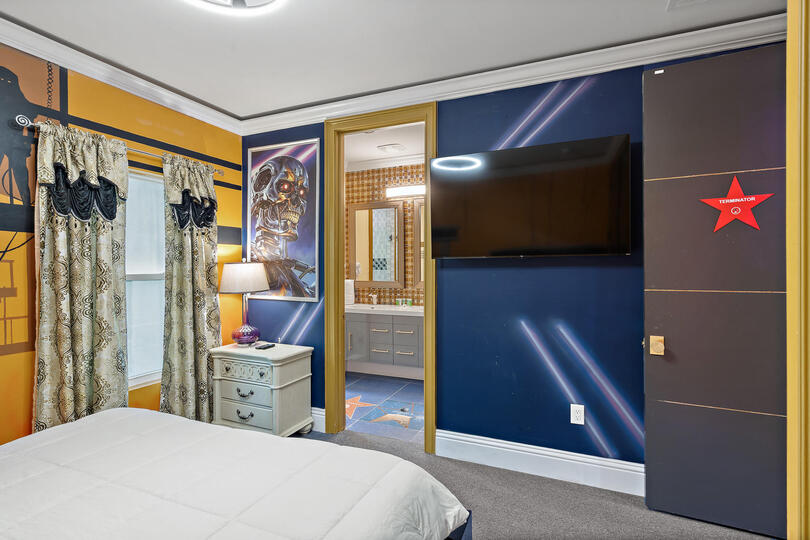 Terminator King Suite Bedroom 8 Upstairs 55" Roku TV