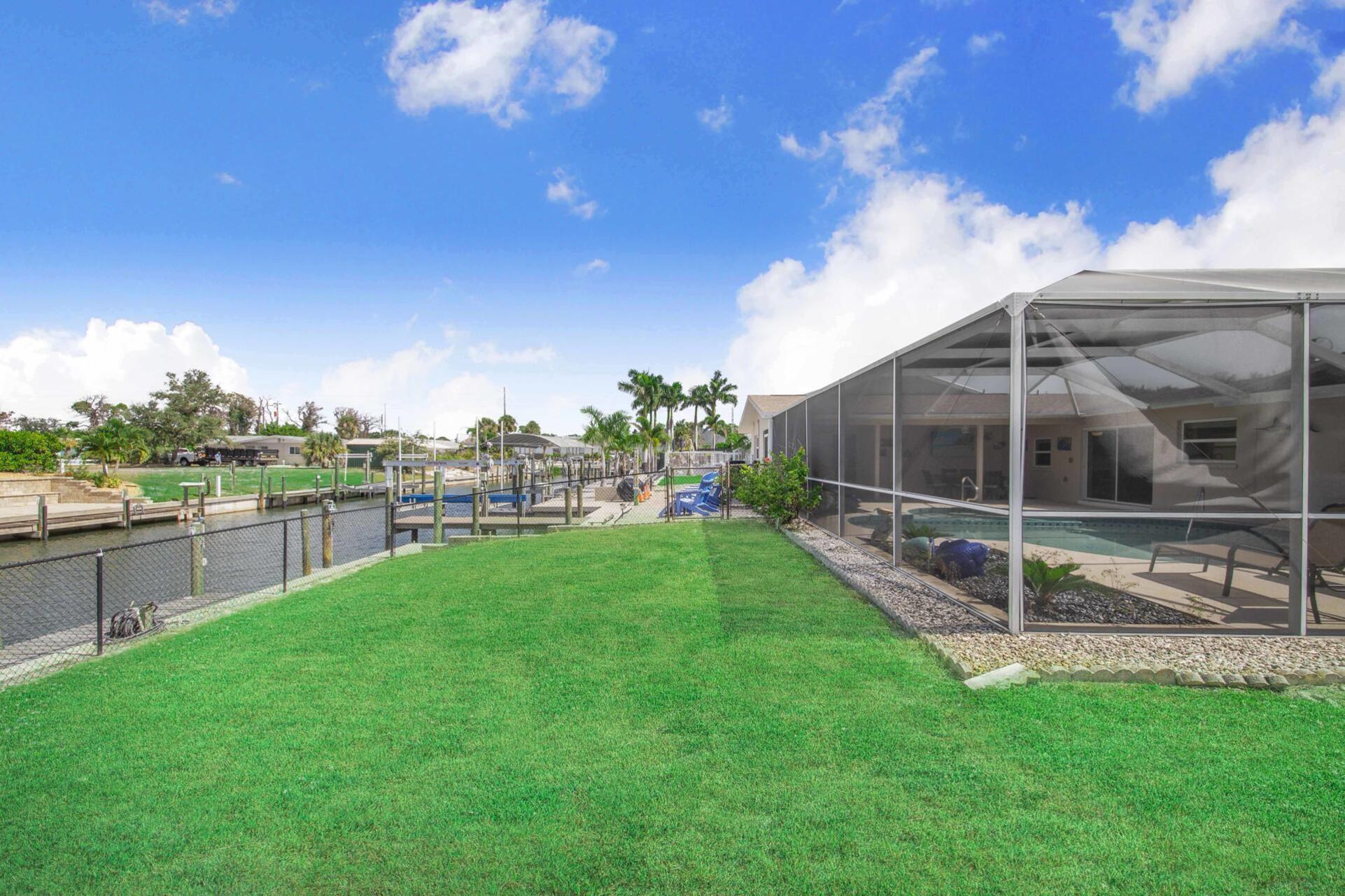 Fenced backyard