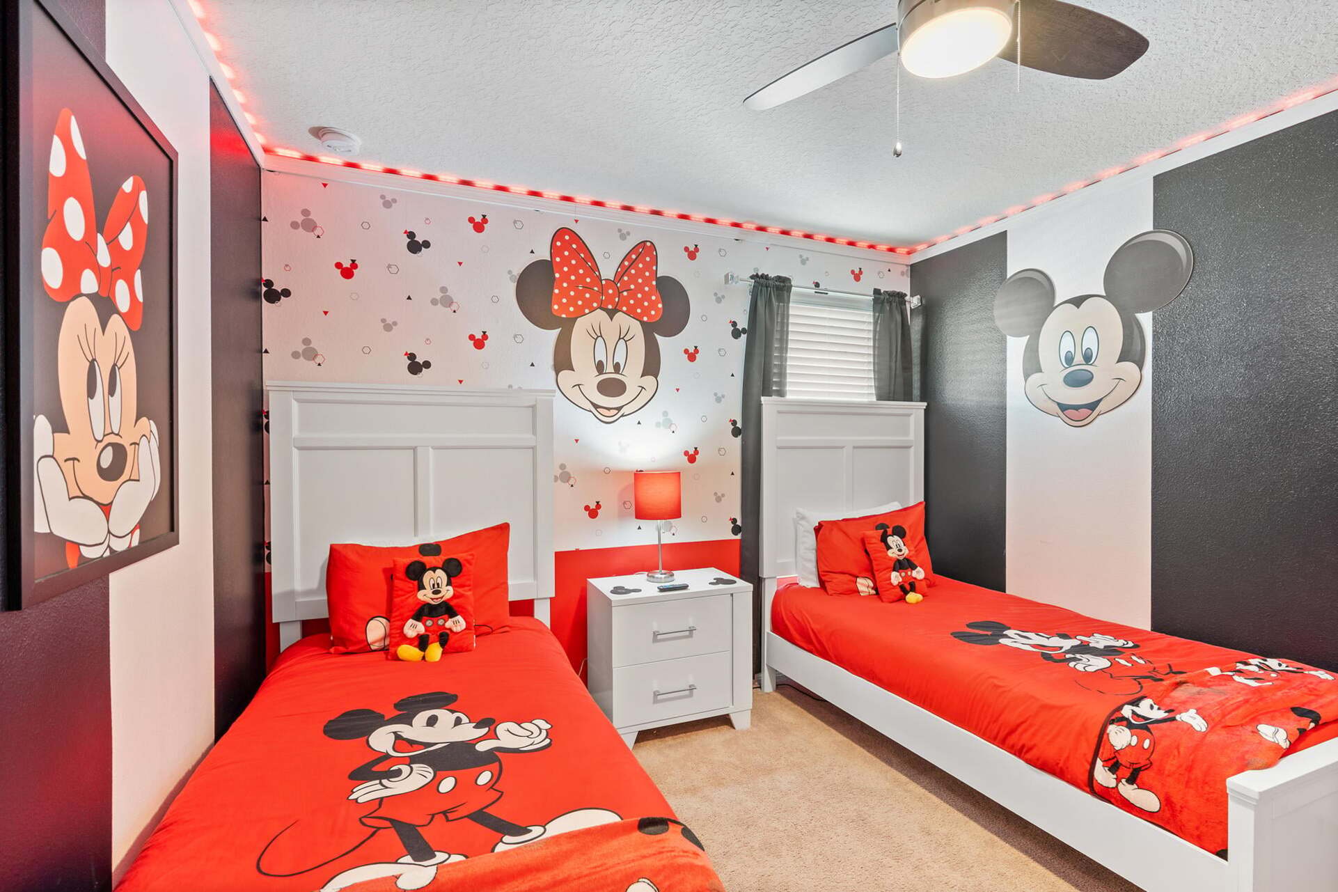 Two Twins Bedroom 8 Upstairs 43" Roku TV Mickey Theme