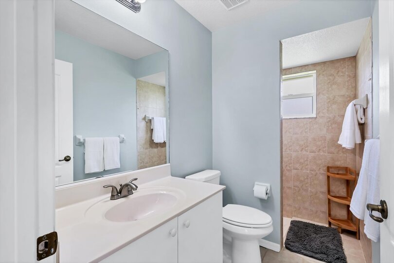 Guest bathroom with walk-in shower