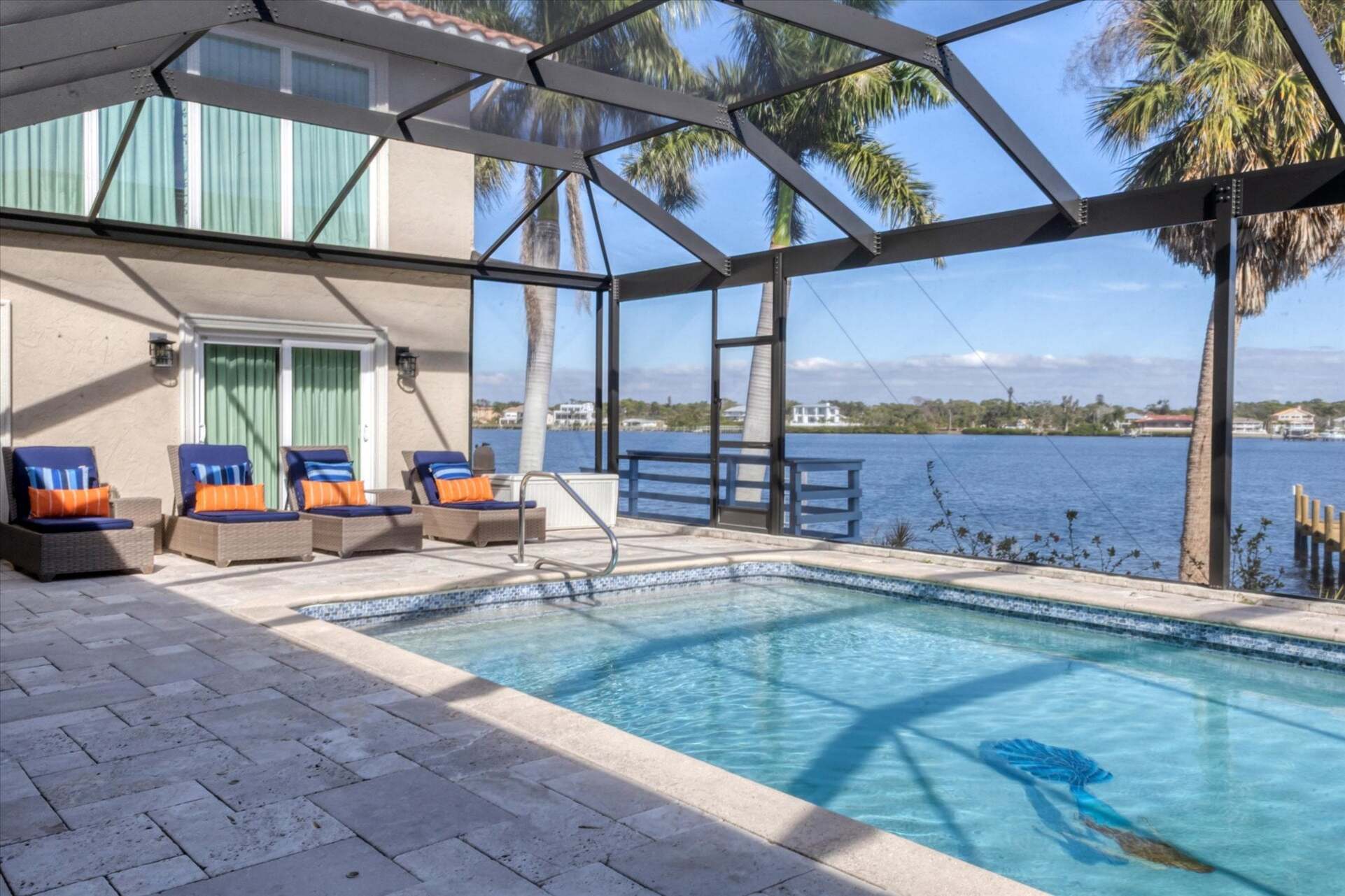 Sparkling pool overlooking Lemon Bay