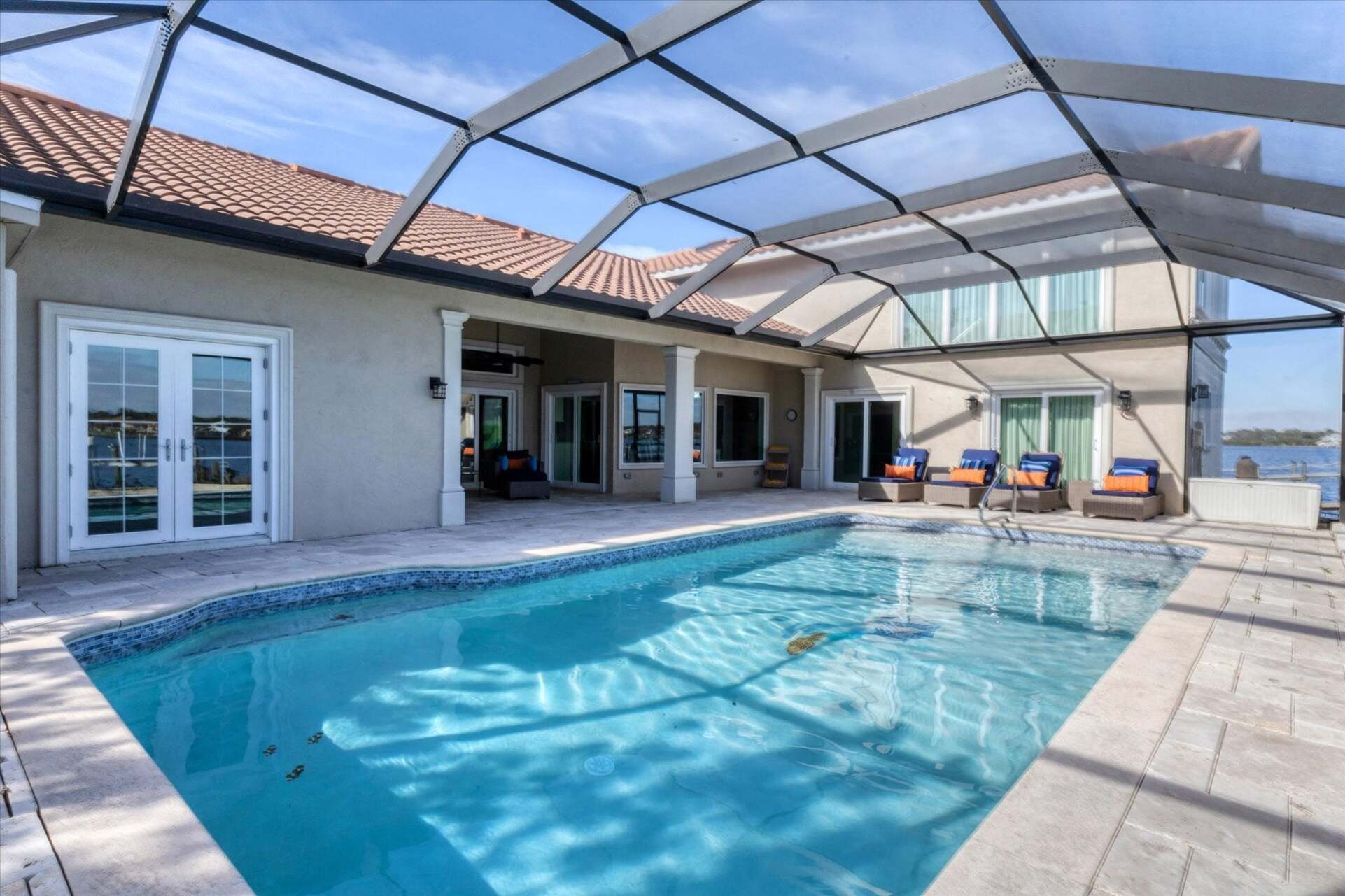 Sparkling pool overlooking Lemon Bay