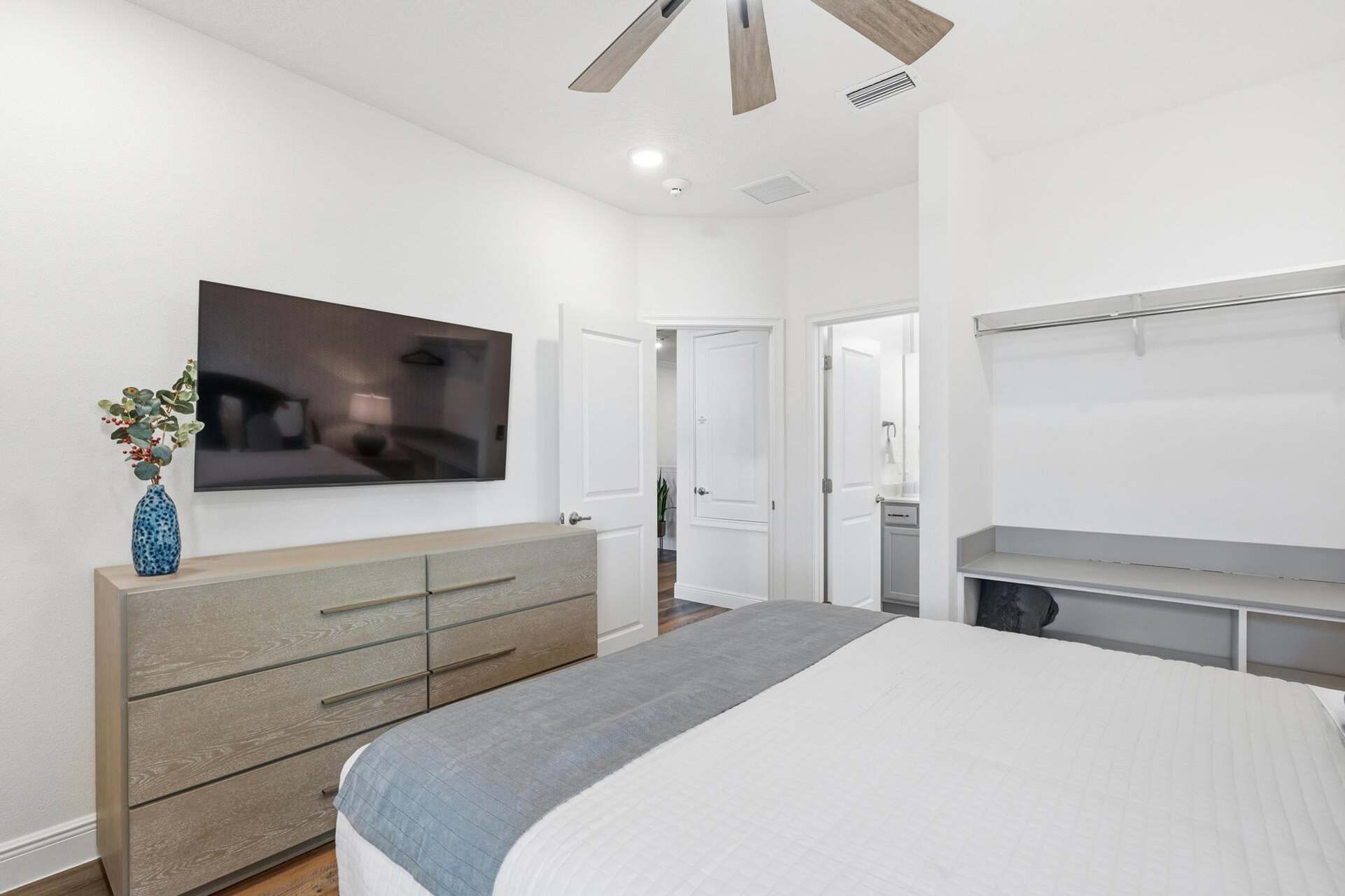 Queen Suite Bedroom 8 Upstairs, Attached Bathroom, 55" Smart TV