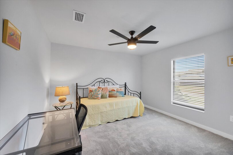 Guest bedroom 3 with double daybed, and desk & chair